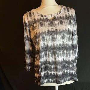 NTW- Alison Daily White, Black, silver sparkles blouse size SP closet closing!!